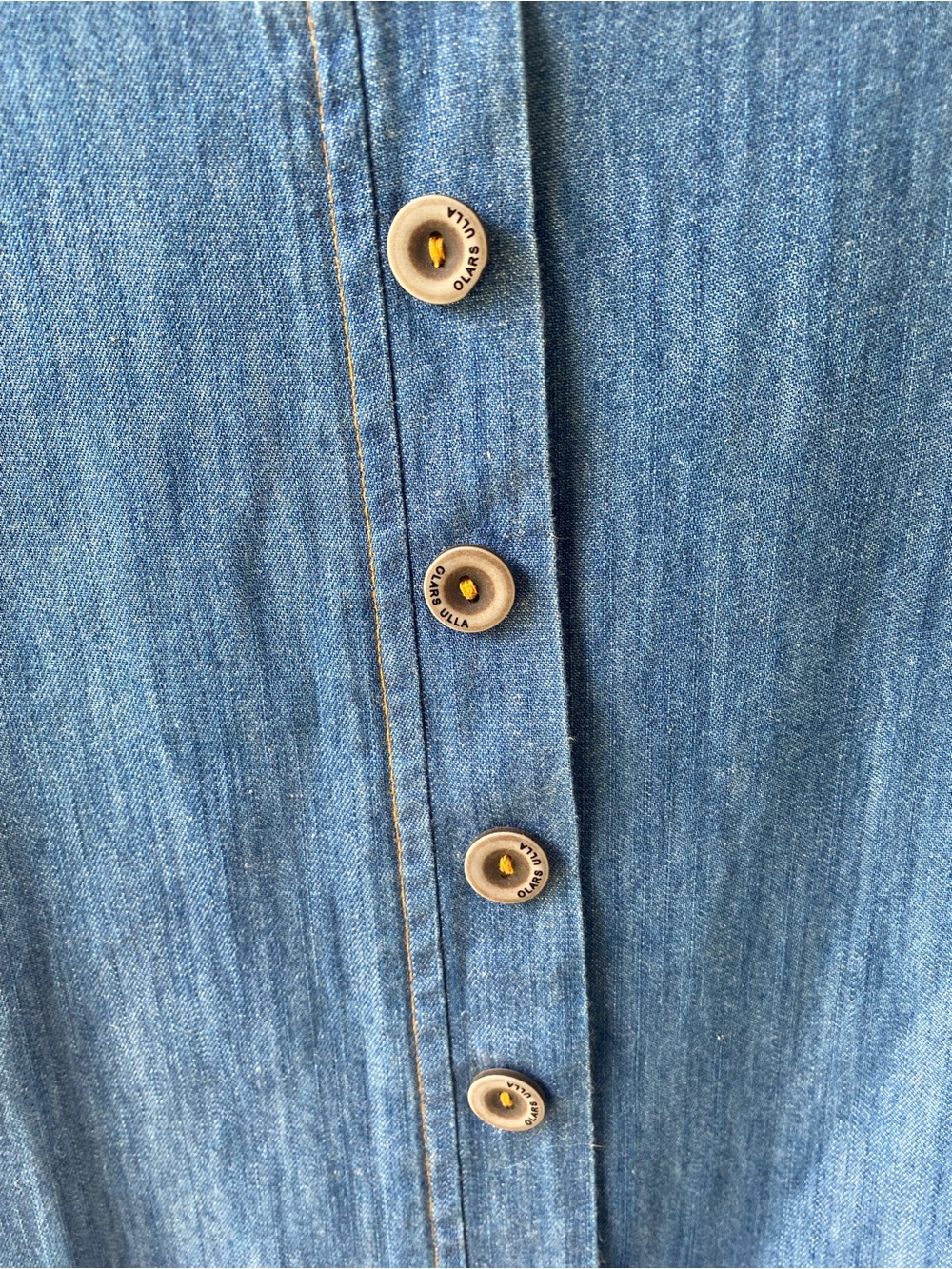 NWOT OLARS ULLA MIDI Denim Jeans Dress Size S Short Sleeves Made In Sweden - Picture 5 of 12